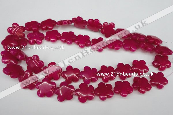 CCN2342 15.5 inches 20mm carved flower candy jade beads wholesale