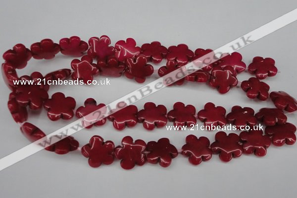 CCN2344 15.5 inches 20mm carved flower candy jade beads wholesale