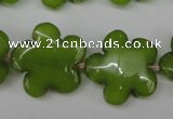 CCN2346 15.5 inches 20mm carved flower candy jade beads wholesale