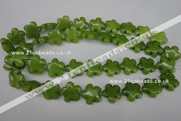 CCN2346 15.5 inches 20mm carved flower candy jade beads wholesale