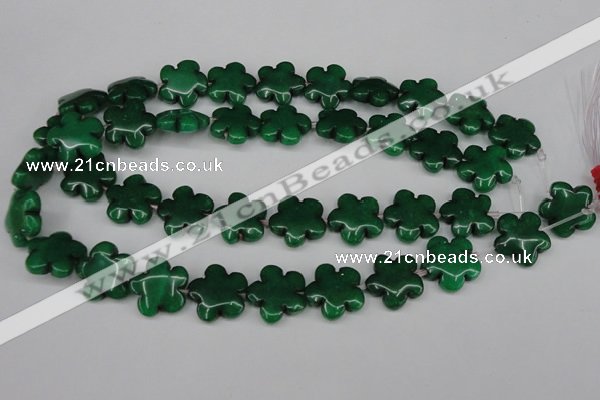 CCN2347 15.5 inches 20mm carved flower candy jade beads wholesale