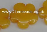 CCN2350 15.5 inches 30mm carved flower candy jade beads wholesale