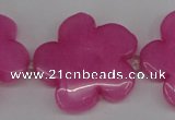 CCN2351 15.5 inches 30mm carved flower candy jade beads wholesale