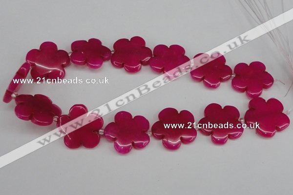 CCN2352 15.5 inches 30mm carved flower candy jade beads wholesale