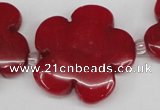 CCN2354 15.5 inches 30mm carved flower candy jade beads wholesale