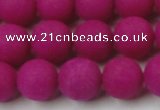 CCN2404 15.5 inches 4mm round matte candy jade beads wholesale