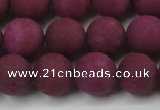 CCN2405 15.5 inches 4mm round matte candy jade beads wholesale