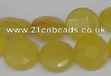 CCN241 15.5 inches 15mm faceted coin candy jade beads wholesale