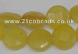 CCN241 15.5 inches 15mm faceted coin candy jade beads wholesale