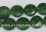 CCN242 15.5 inches 15mm faceted coin candy jade beads wholesale