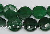 CCN243 15.5 inches 15mm faceted coin candy jade beads wholesale