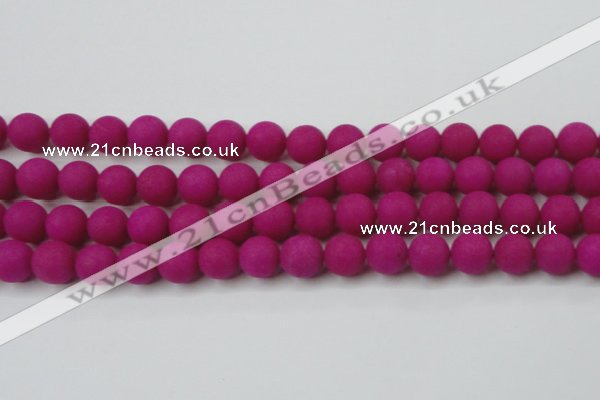 CCN2444 15.5 inches 8mm round matte candy jade beads wholesale