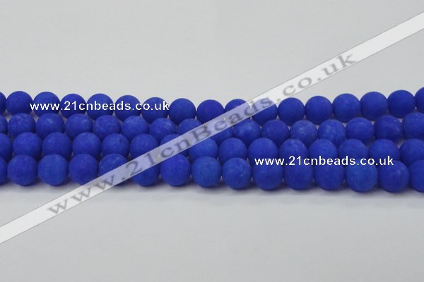 CCN2453 15.5 inches 8mm round matte candy jade beads wholesale