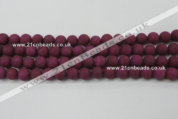 CCN2485 15.5 inches 12mm round matte candy jade beads wholesale