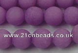 CCN2502 15.5 inches 14mm round matte candy jade beads wholesale