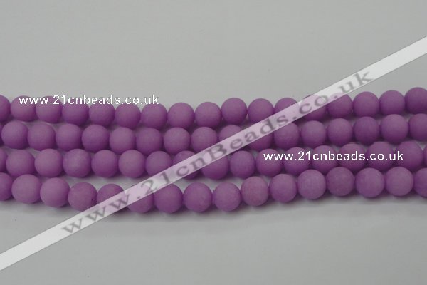 CCN2502 15.5 inches 14mm round matte candy jade beads wholesale