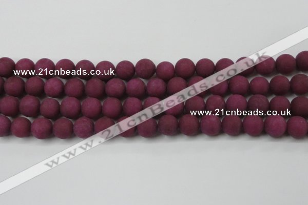 CCN2505 15.5 inches 14mm round matte candy jade beads wholesale