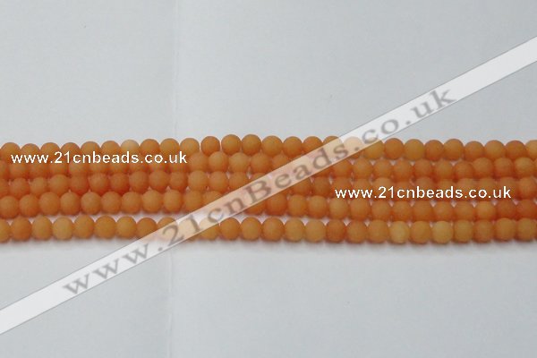 CCN2515 15.5 inches 4mm round matte candy jade beads wholesale