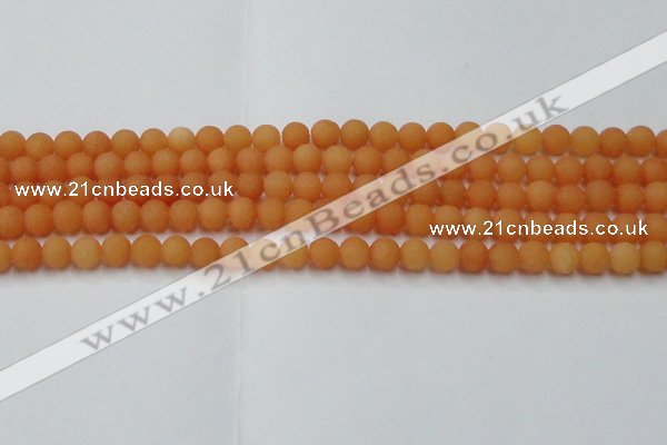 CCN2516 15.5 inches 6mm round matte candy jade beads wholesale