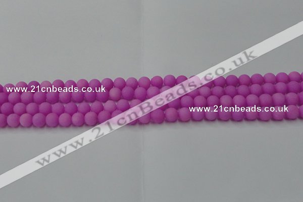 CCN2522 15.5 inches 4mm round matte candy jade beads wholesale