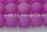 CCN2527 15.5 inches 14mm round matte candy jade beads wholesale