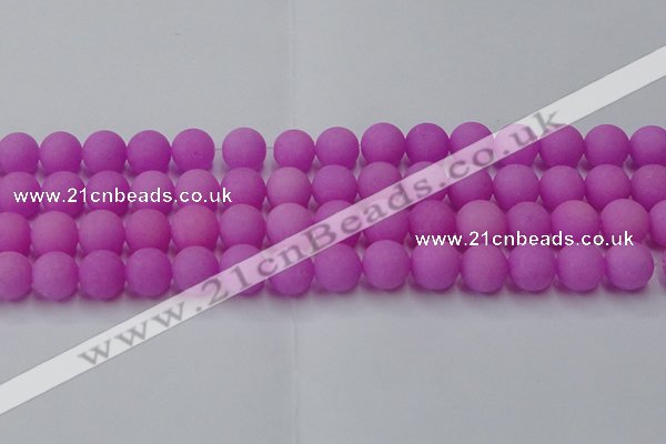 CCN2527 15.5 inches 14mm round matte candy jade beads wholesale