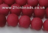 CCN2534 15.5 inches 14mm round matte candy jade beads wholesale