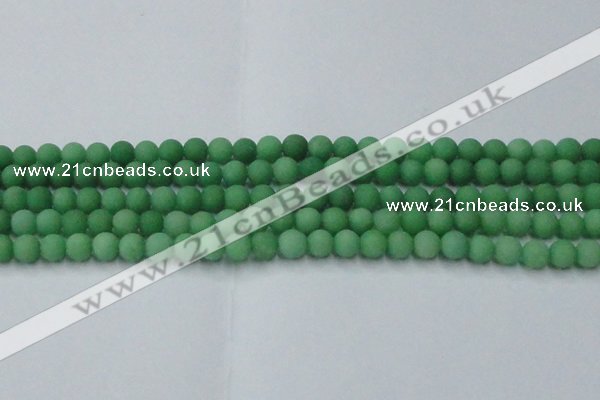 CCN2537 15.5 inches 6mm round matte candy jade beads wholesale