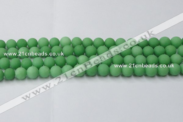 CCN2540 15.5 inches 12mm round matte candy jade beads wholesale