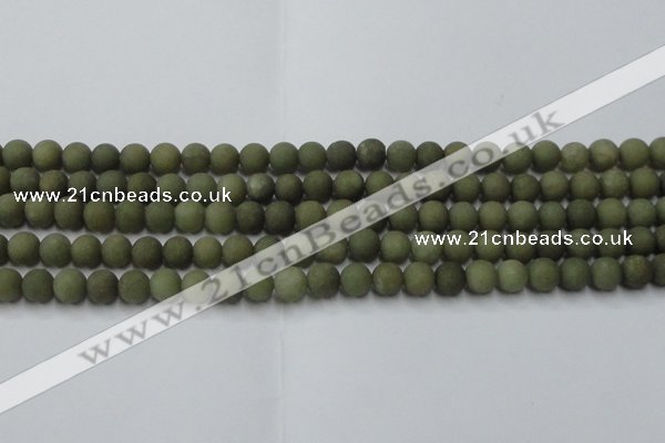 CCN2544 15.5 inches 6mm round matte candy jade beads wholesale