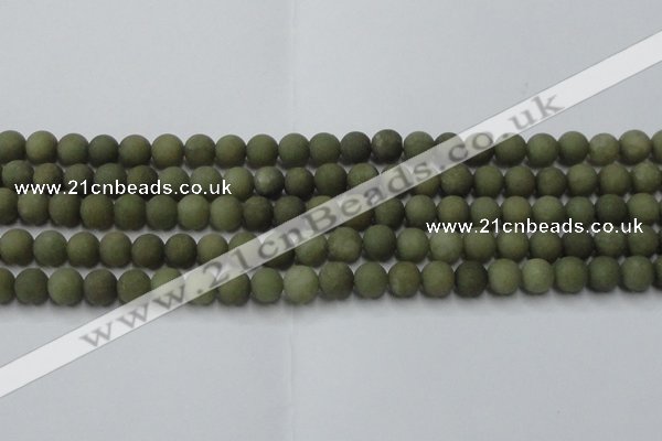 CCN2545 15.5 inches 8mm round matte candy jade beads wholesale