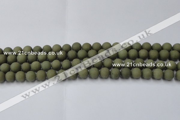 CCN2546 15.5 inches 10mm round matte candy jade beads wholesale