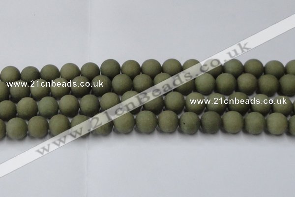 CCN2548 15.5 inches 14mm round matte candy jade beads wholesale