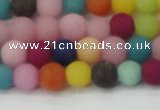 CCN2552 15.5 inches 6mm round mixed color matte candy jade beads