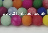 CCN2554 15.5 inches 10mm round mixed color matte candy jade beads