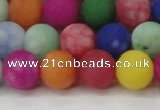 CCN2555 15.5 inches 12mm round mixed color matte candy jade beads