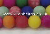 CCN2556 15.5 inches 14mm round mixed color matte candy jade beads