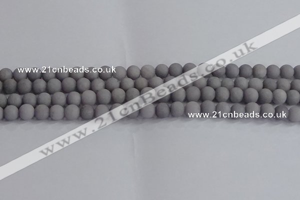 CCN2581 15.5 inches 6mm round matte candy jade beads wholesale