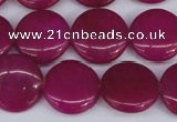 CCN2601 15.5 inches 18mm flat round candy jade beads wholesale