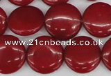 CCN2602 15.5 inches 18mm flat round candy jade beads wholesale