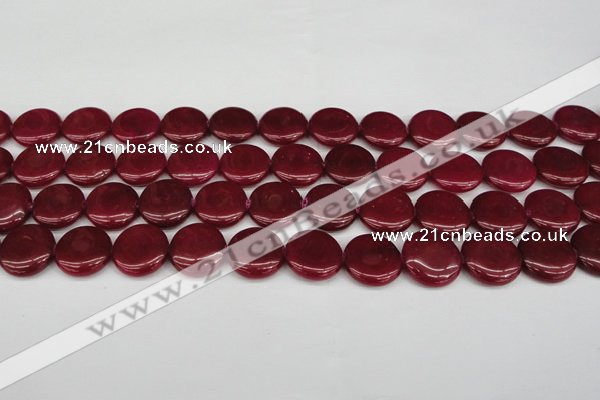 CCN2603 15.5 inches 18mm flat round candy jade beads wholesale