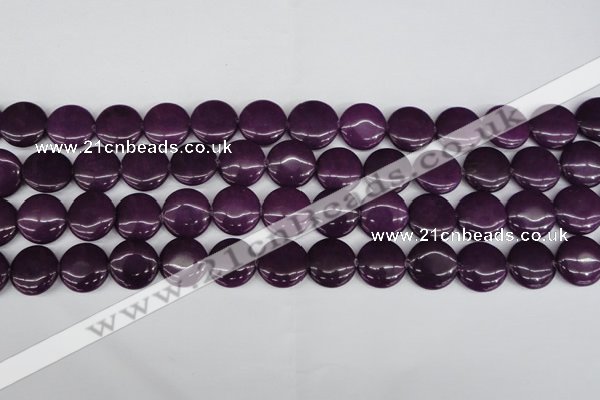 CCN2605 15.5 inches 18mm flat round candy jade beads wholesale