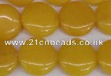 CCN2607 15.5 inches 18mm flat round candy jade beads wholesale