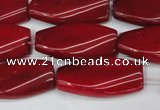 CCN2617 15.5 inches 15*30mm twisted rectangle candy jade beads