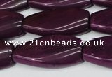 CCN2618 15.5 inches 15*30mm twisted rectangle candy jade beads