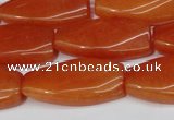 CCN2620 15.5 inches 15*30mm twisted rectangle candy jade beads