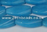 CCN2622 15.5 inches 15*30mm twisted rectangle candy jade beads