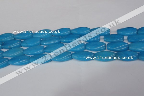 CCN2622 15.5 inches 15*30mm twisted rectangle candy jade beads