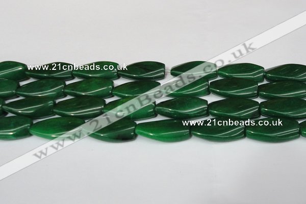 CCN2625 15.5 inches 15*30mm twisted rectangle candy jade beads