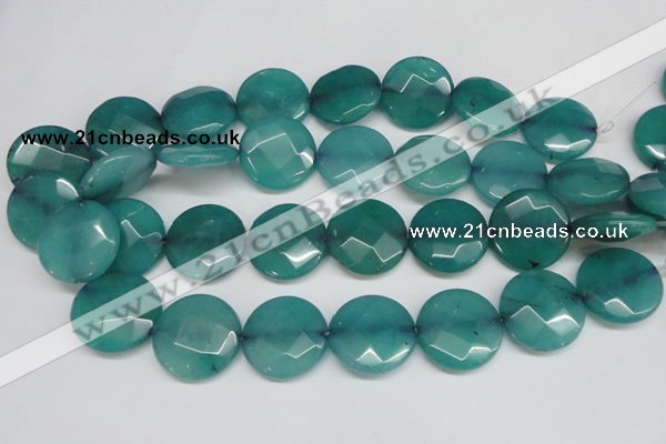 CCN263 15.5 inches 25mm faceted coin candy jade beads wholesale